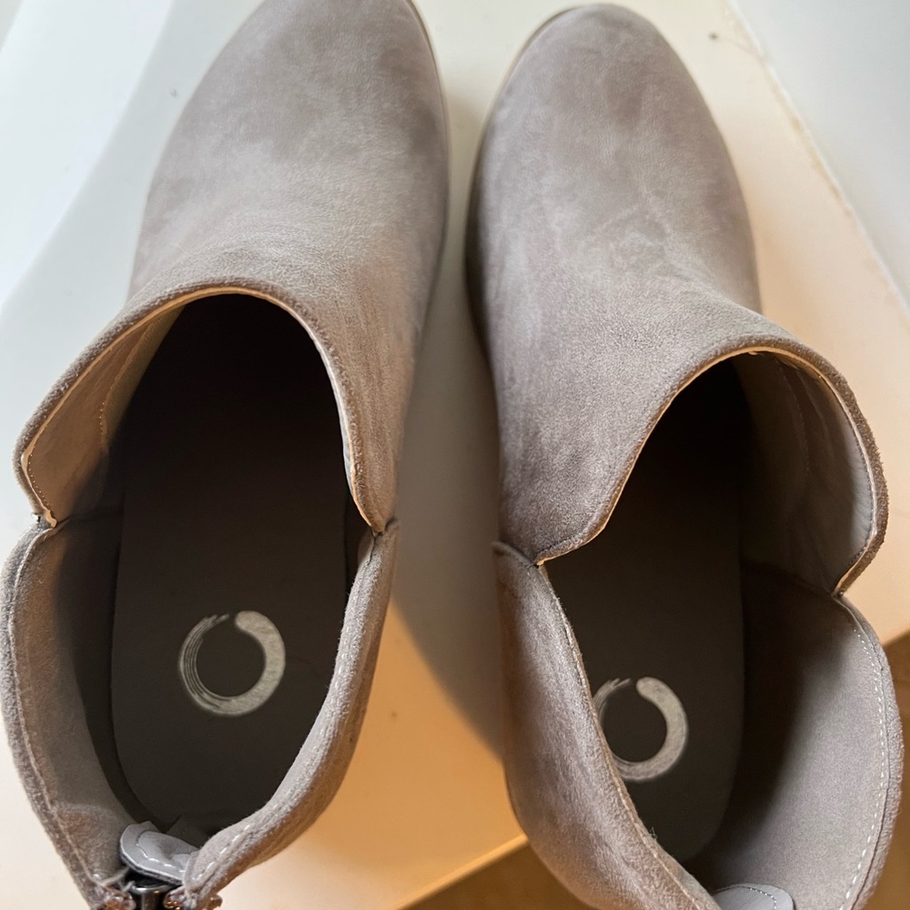 Grey suede ankle boots